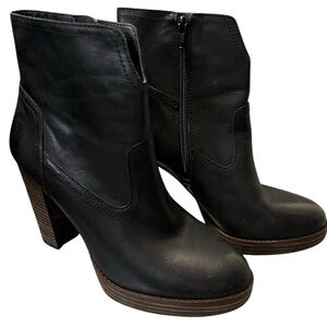 Lucky Brand Black Leather Bootie Sz 8 1/2